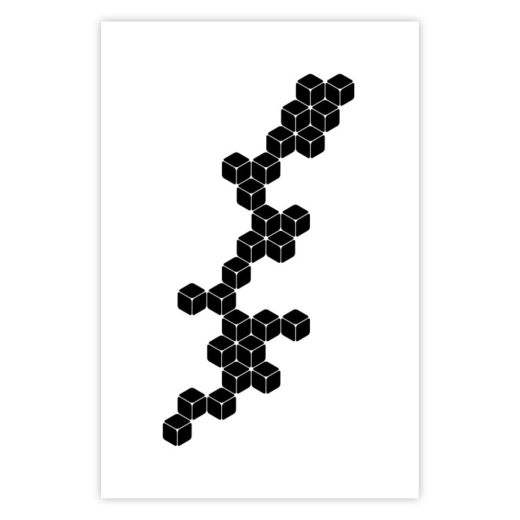 Poster Construction with Cubes - black and white composition in geometric figures 117395 additionalImage 19
