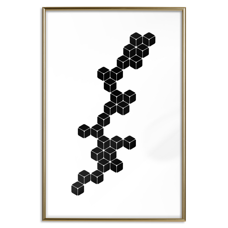 Poster Construction with Cubes - black and white composition in geometric figures 117395 additionalImage 16