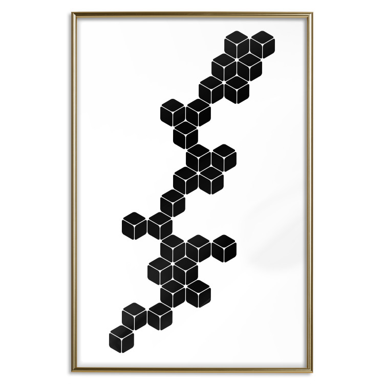 Poster Construction with Cubes - black and white composition in geometric figures 117395 additionalImage 20