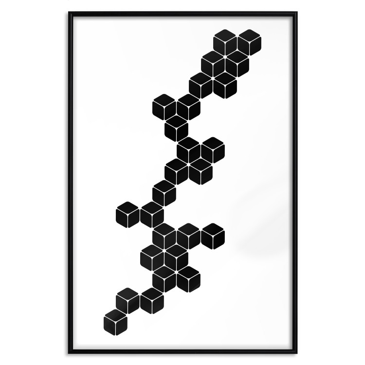 Poster Construction with Cubes - black and white composition in geometric figures 117395 additionalImage 24