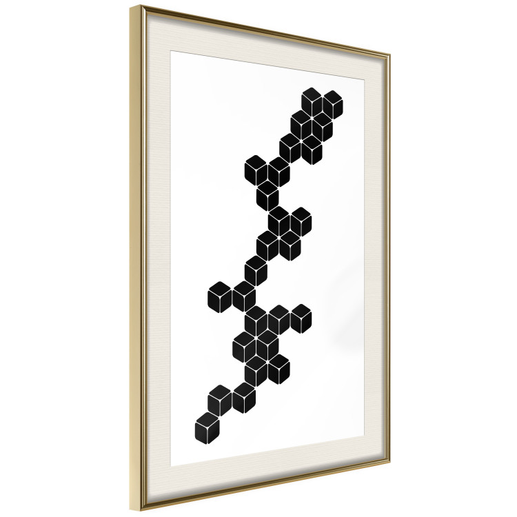 Poster Construction with Cubes - black and white composition in geometric figures 117395 additionalImage 4