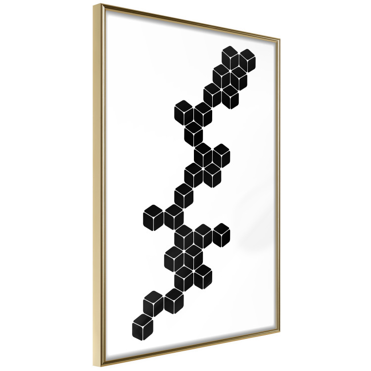 Poster Construction with Cubes - black and white composition in geometric figures 117395 additionalImage 3