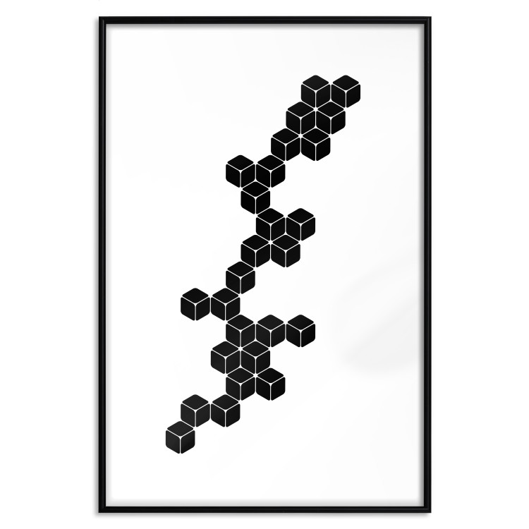 Poster Construction with Cubes - black and white composition in geometric figures 117395 additionalImage 17
