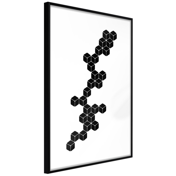 Poster Construction with Cubes - black and white composition in geometric figures 117395 additionalImage 2