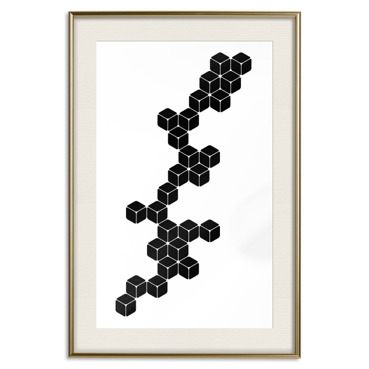 Poster Construction with Cubes - black and white composition in geometric figures 117395 additionalImage 19