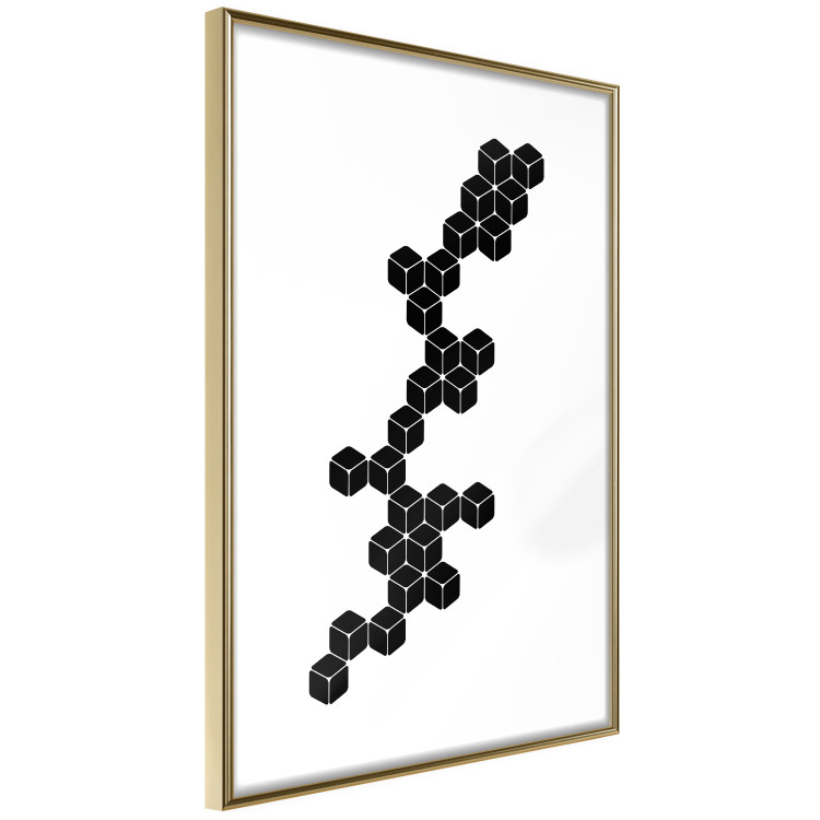 Poster Construction with Cubes - black and white composition in geometric figures 117395 additionalImage 6