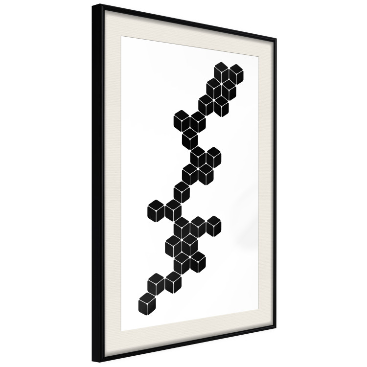 Poster Construction with Cubes - black and white composition in geometric figures 117395 additionalImage 3