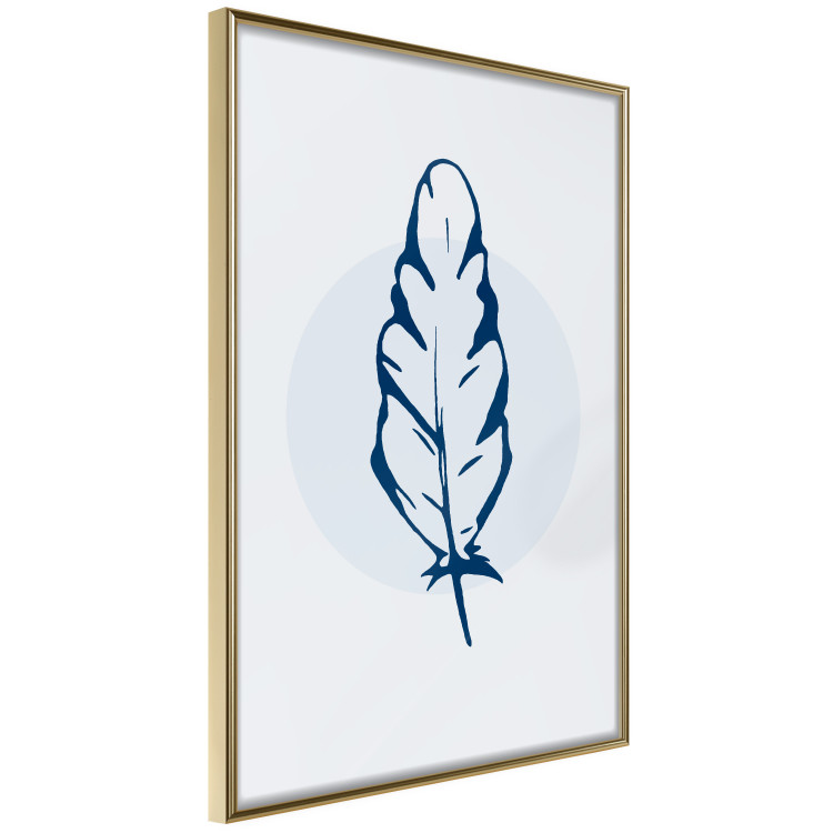 Wall Poster Blue Feather - minimalist composition with a circle and a bird feather 117595 additionalImage 11