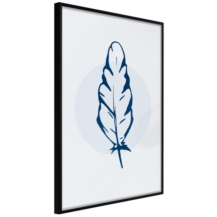 Wall Poster Blue Feather - minimalist composition with a circle and a bird feather 117595 additionalImage 9