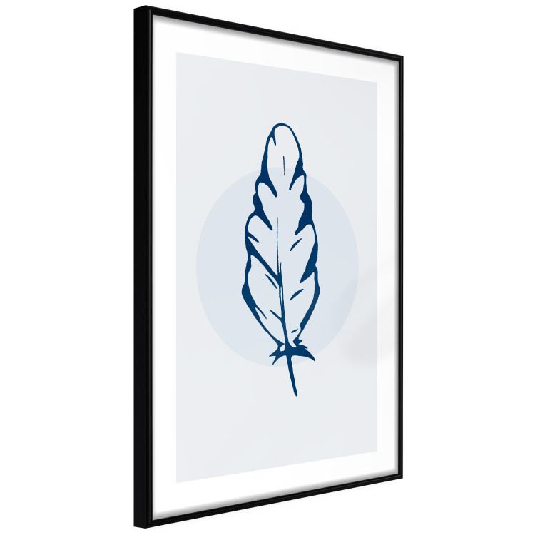 Wall Poster Blue Feather - minimalist composition with a circle and a bird feather 117595 additionalImage 10