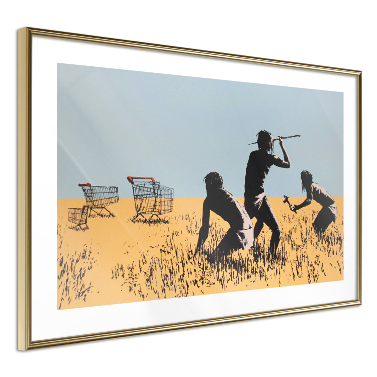 Wall Poster Deal Hunters - graffiti with people and carts in a field in Banksy style 118695 additionalImage 8