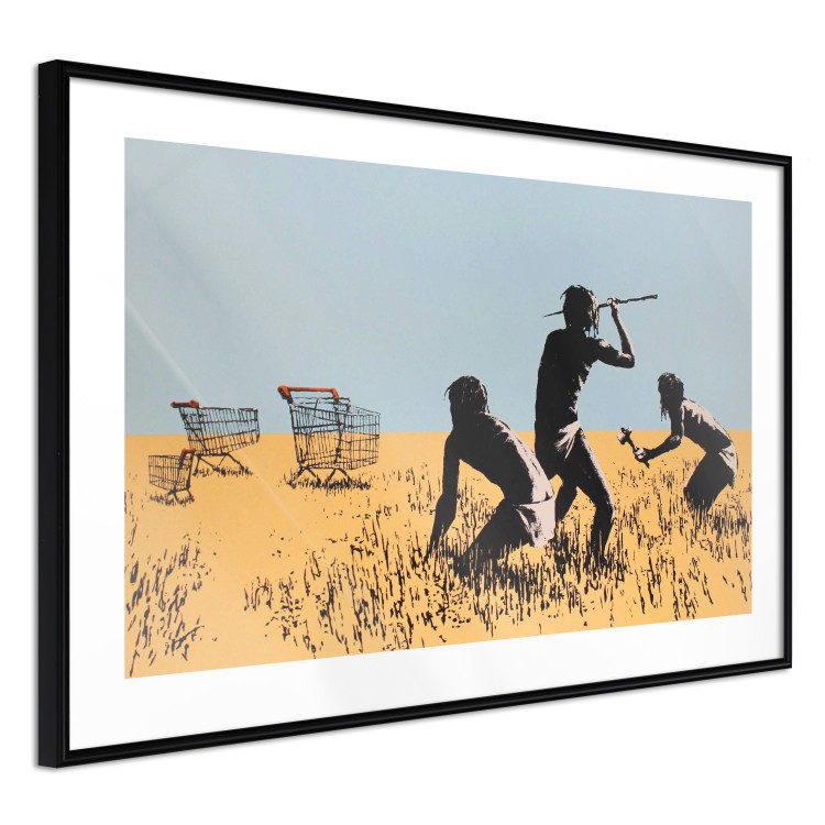 Wall Poster Deal Hunters - graffiti with people and carts in a field in Banksy style 118695 additionalImage 11