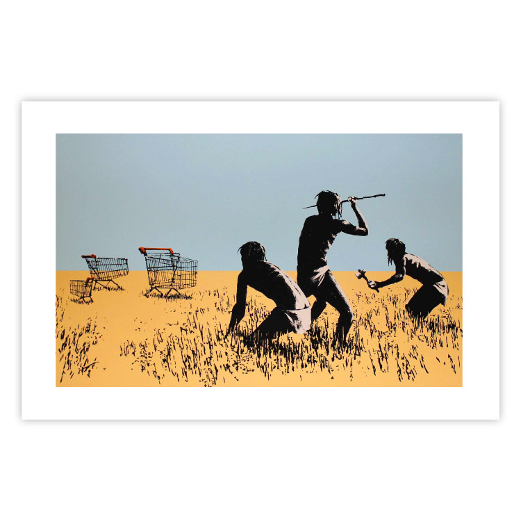 Wall Poster Deal Hunters - graffiti with people and carts in a field in Banksy style 118695 additionalImage 22