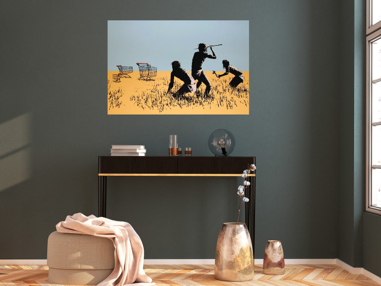 Wall Poster Deal Hunters - graffiti with people and carts in a field in Banksy style 118695 additionalImage 16