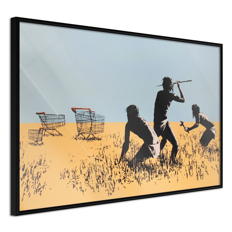 Wall Poster Deal Hunters - graffiti with people and carts in a field in Banksy style 118695 additionalImage 12