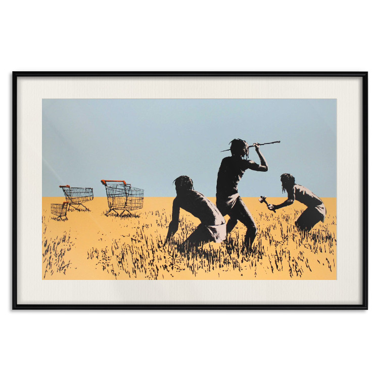Wall Poster Deal Hunters - graffiti with people and carts in a field in Banksy style 118695 additionalImage 19