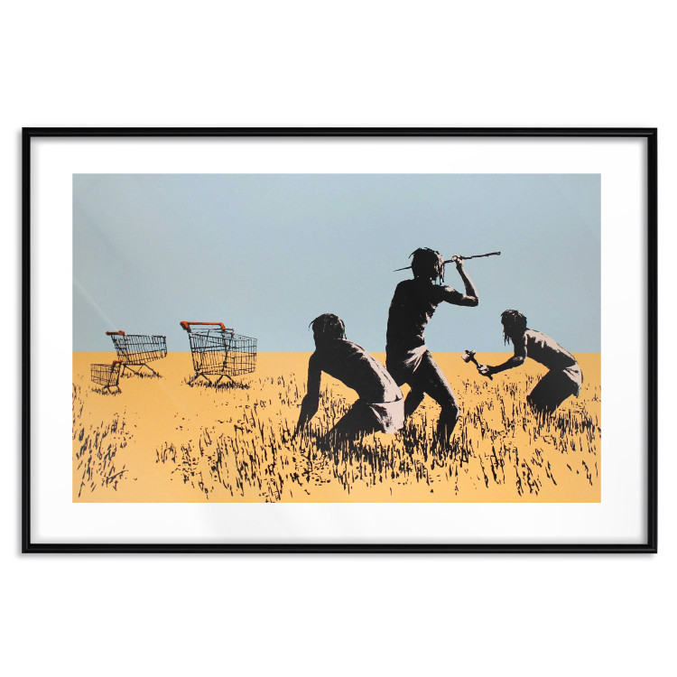 Wall Poster Deal Hunters - graffiti with people and carts in a field in Banksy style 118695 additionalImage 27