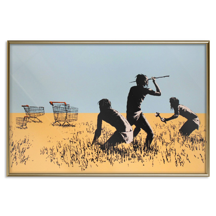 Wall Poster Deal Hunters - graffiti with people and carts in a field in Banksy style 118695 additionalImage 26