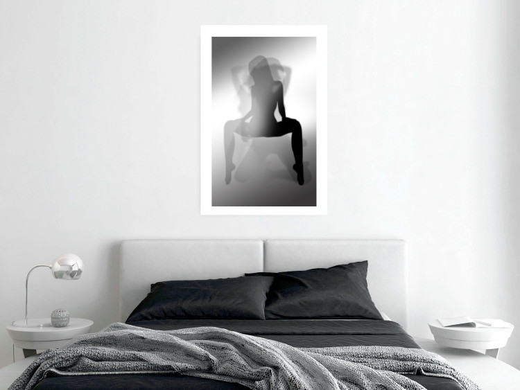 Wall Poster Romantic Dream - black and white sensual composition with a woman 121895 additionalImage 2