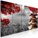 Canvas Print Japan in Nature's Shades (5-part) - Architecture Against Mountains 122795 additionalThumb 2