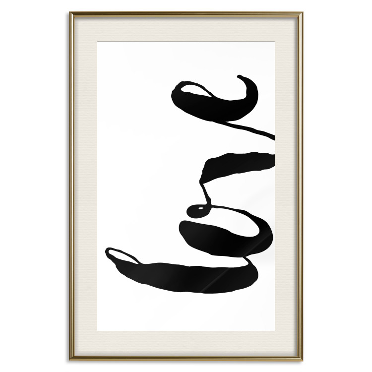 Poster Black Love - black English text "love" on a white background 122895 additionalImage 19