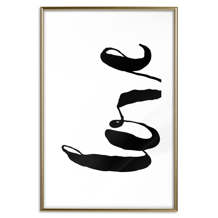 Poster Black Love - black English text "love" on a white background 122895 additionalImage 16