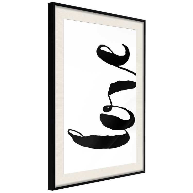 Poster Black Love - black English text "love" on a white background 122895 additionalImage 3