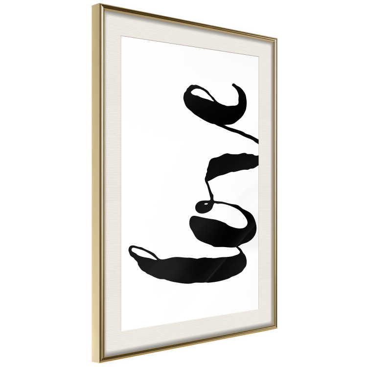 Poster Black Love - black English text "love" on a white background 122895 additionalImage 2