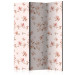 Room Separator Magnolia Branches - pink plants with a pastel hue and a pink background 123295