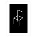 Wall Poster Chair - white line art of a chair with geometric figures on black background 123995 additionalThumb 19