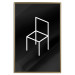 Wall Poster Chair - white line art of a chair with geometric figures on black background 123995 additionalThumb 20