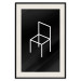 Wall Poster Chair - white line art of a chair with geometric figures on black background 123995 additionalThumb 18