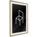 Wall Poster Chair - white line art of a chair with geometric figures on black background 123995 additionalThumb 2