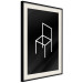 Wall Poster Chair - white line art of a chair with geometric figures on black background 123995 additionalThumb 3