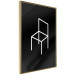 Wall Poster Chair - white line art of a chair with geometric figures on black background 123995 additionalThumb 12
