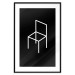 Wall Poster Chair - white line art of a chair with geometric figures on black background 123995 additionalThumb 15