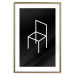 Wall Poster Chair - white line art of a chair with geometric figures on black background 123995 additionalThumb 16