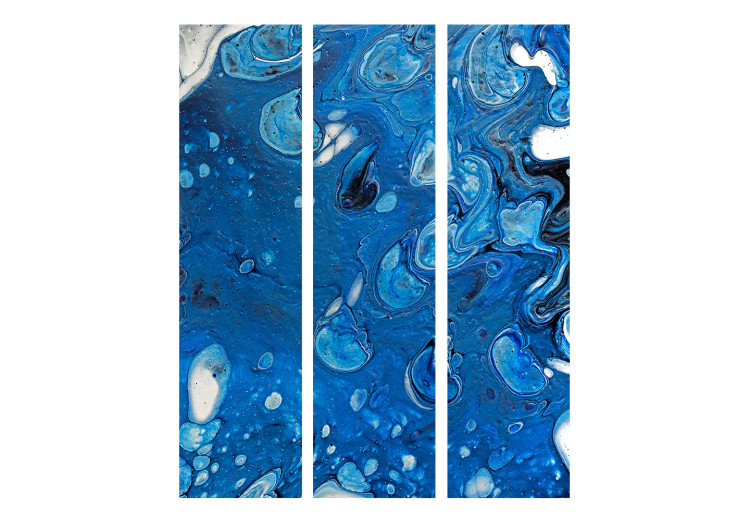 Room Separator Stream of Blue (3-piece) - artistic blue water abstraction 124095 additionalImage 3