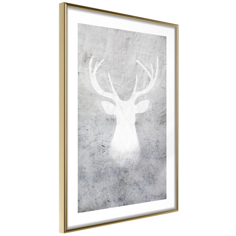 Wall Poster Noble Stag - lighter shade of deer on gray concrete texture 124495 additionalImage 6