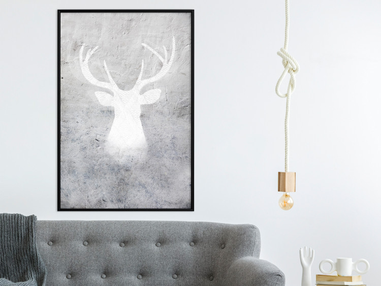 Wall Poster Noble Stag - lighter shade of deer on gray concrete texture 124495 additionalImage 3