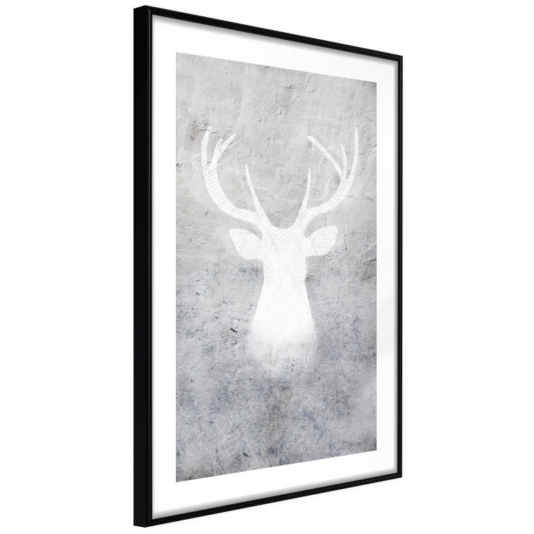 Wall Poster Noble Stag - lighter shade of deer on gray concrete texture 124495 additionalImage 11