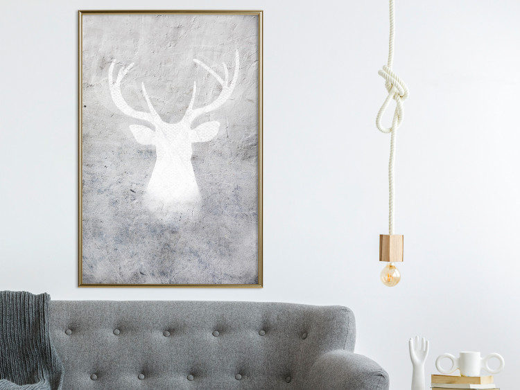 Wall Poster Noble Stag - lighter shade of deer on gray concrete texture 124495 additionalImage 5