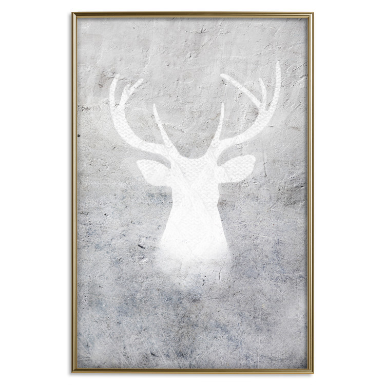 Wall Poster Noble Stag - lighter shade of deer on gray concrete texture 124495 additionalImage 16