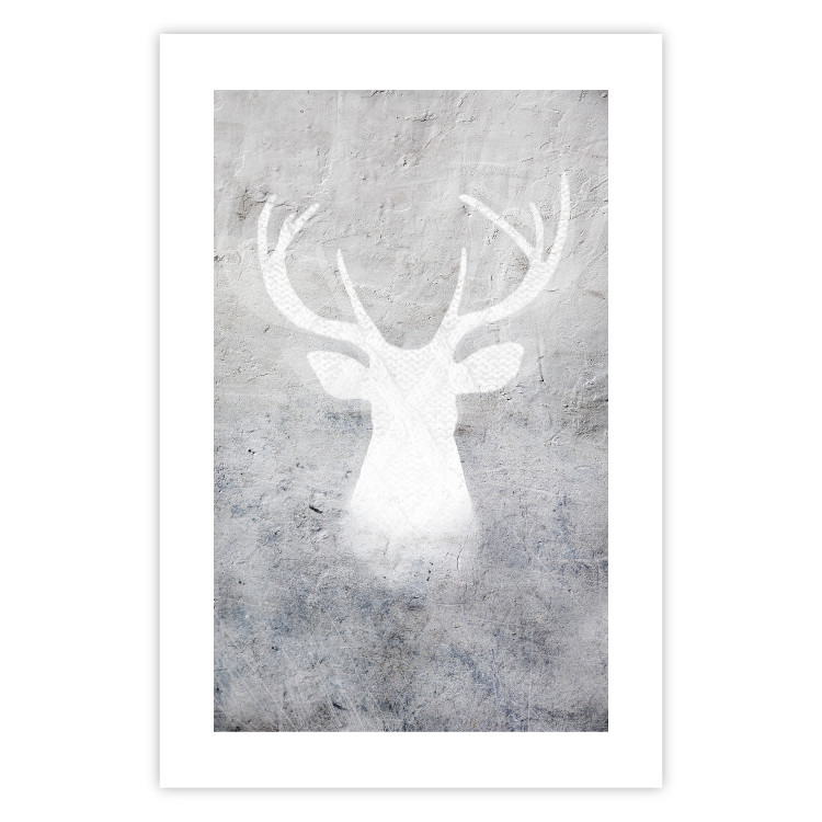Wall Poster Noble Stag - lighter shade of deer on gray concrete texture 124495 additionalImage 19