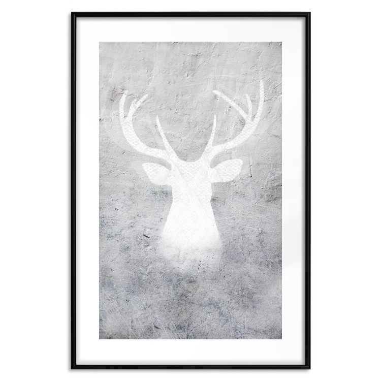 Wall Poster Noble Stag - lighter shade of deer on gray concrete texture 124495 additionalImage 15