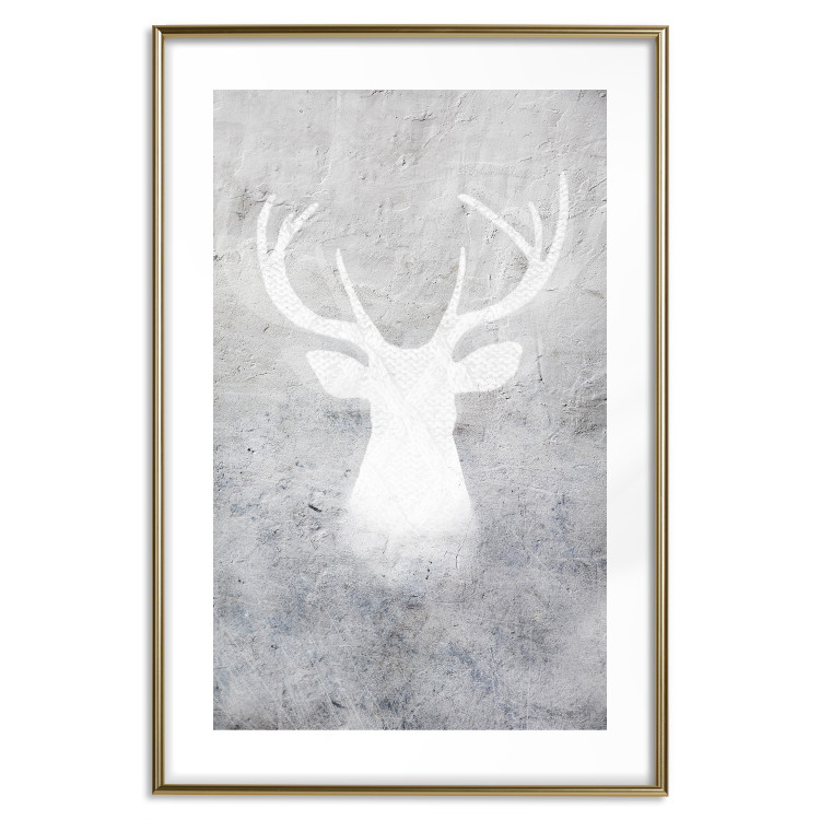 Wall Poster Noble Stag - lighter shade of deer on gray concrete texture 124495 additionalImage 14