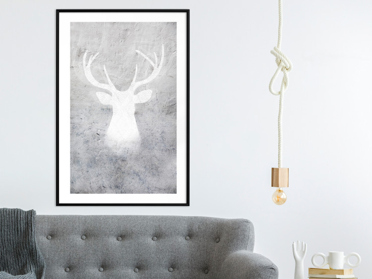 Wall Poster Noble Stag - lighter shade of deer on gray concrete texture 124495 additionalImage 4