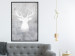 Wall Poster Noble Stag - lighter shade of deer on gray concrete texture 124495 additionalThumb 3