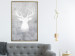 Wall Poster Noble Stag - lighter shade of deer on gray concrete texture 124495 additionalThumb 5