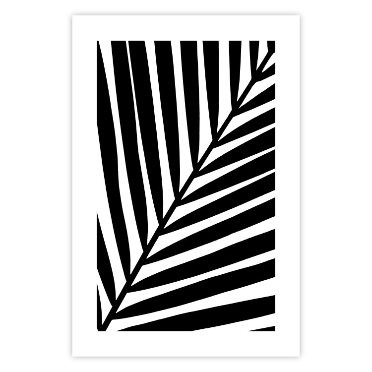 Poster Precious Leaf - pattern of a black leaf on a contrasting white background 125095 additionalImage 19